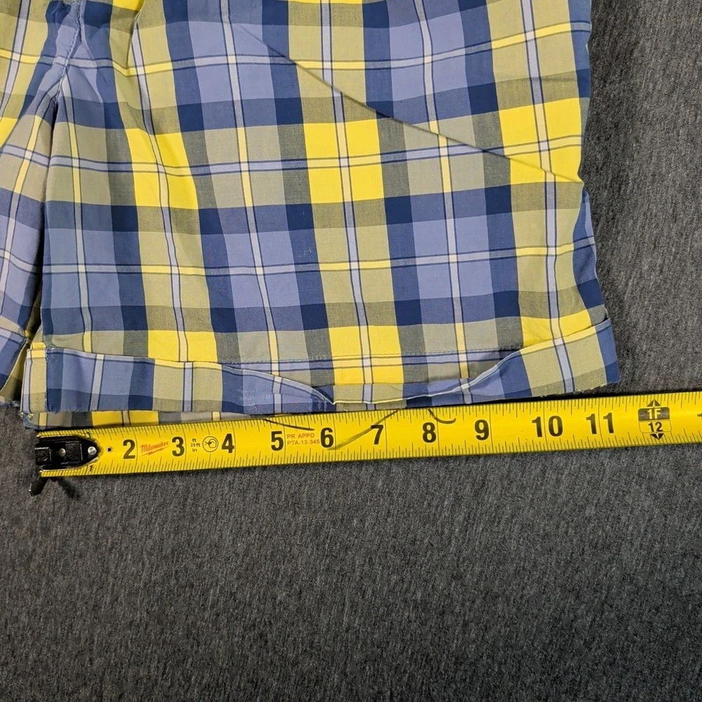 TOMMY HILFIGER Vtg Blue/Yellow Plaid Shorts Womens Sz 8 W28